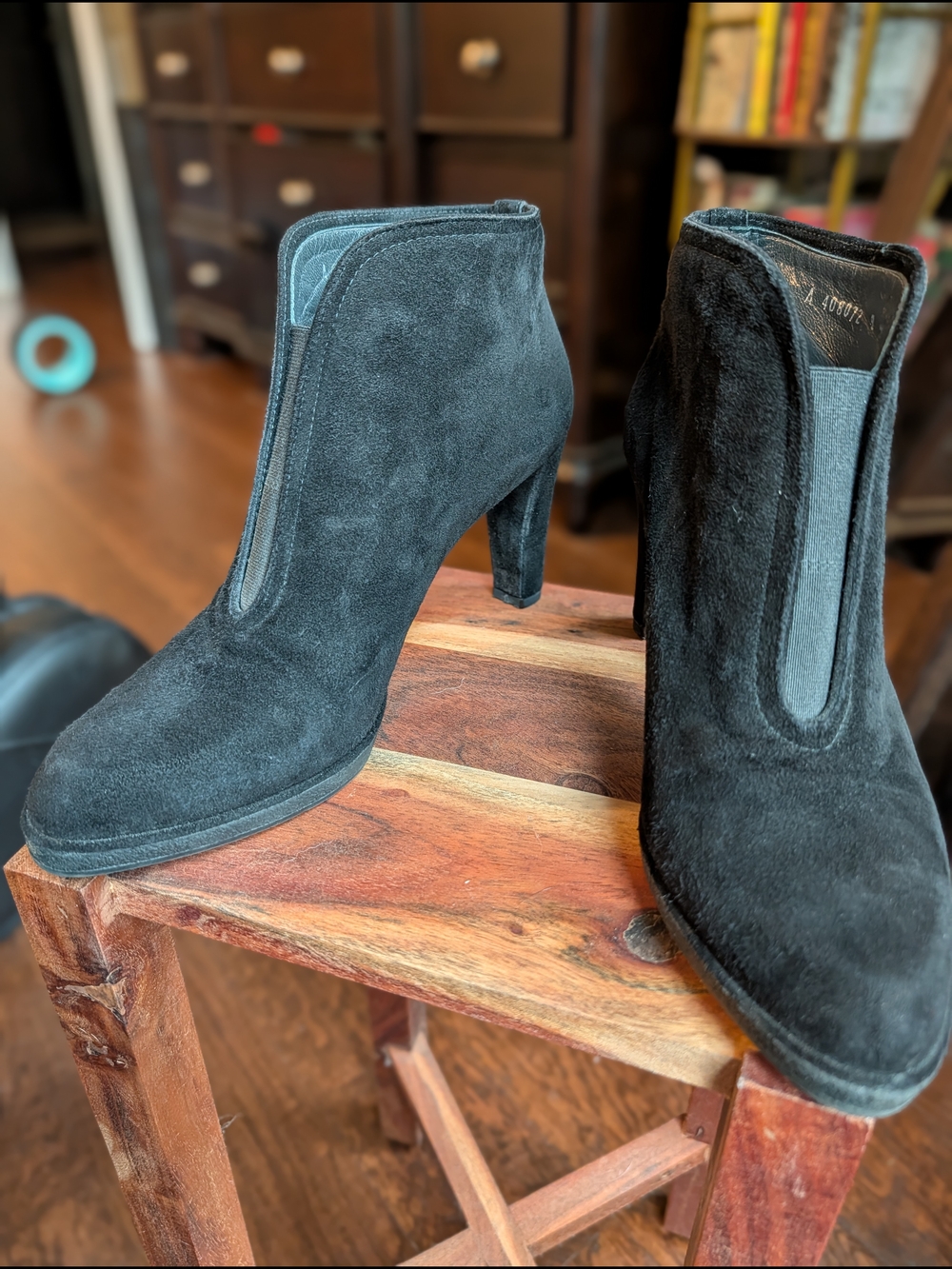 Stuart Weitzman Black Suede Ankle Booties